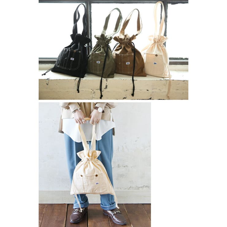 リー Lee オーバーオールポケット巾着トートバッグレディース