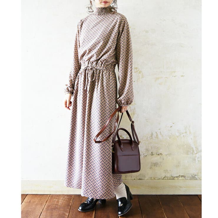 小紋柄シャーリングネックワンピースレディース 春夏秋 ワンピース 品番 Zx And It アンドイット のレディースファッション通販 Shoplist ショップリスト