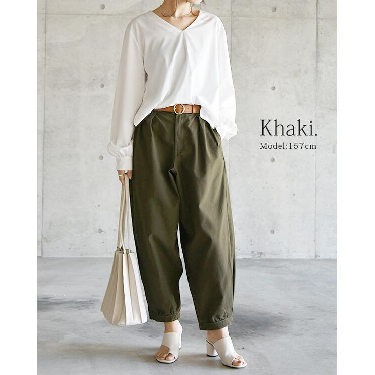 パンツ レディース タックアラジンパンツ春夏[品番：ZX000005967