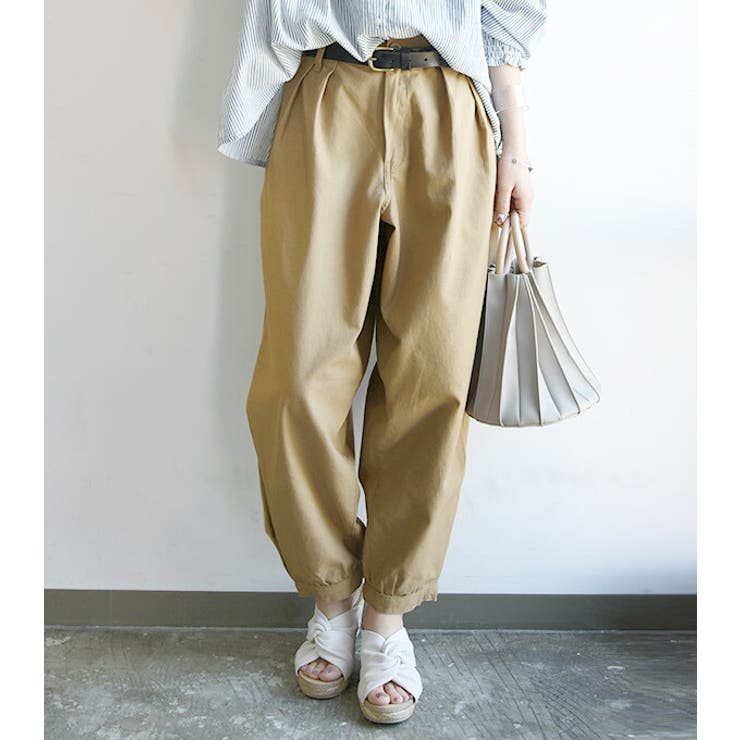 パンツ レディース タックアラジンパンツ春夏[品番：ZX000005967