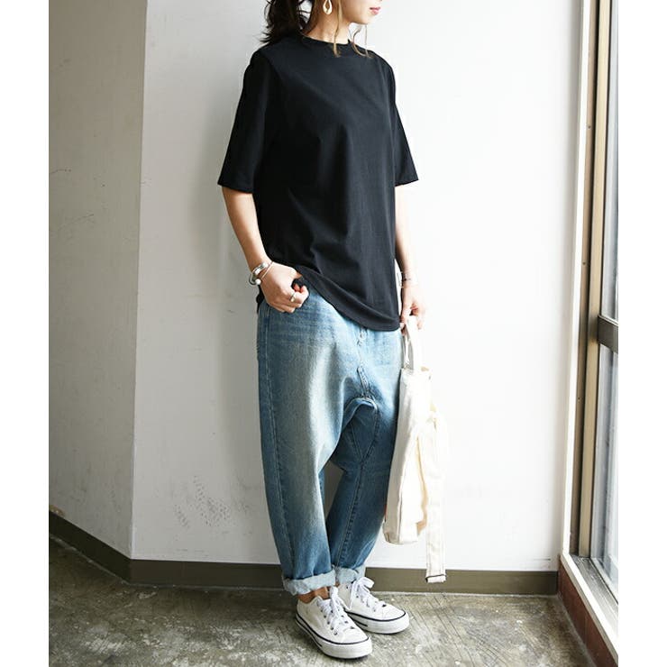 tシャツ ニードルパンチ ハイネック カットソー レディース CLEL tシャツ 「CLEL」TR Punch Loose High Neck Cut Sew / TR