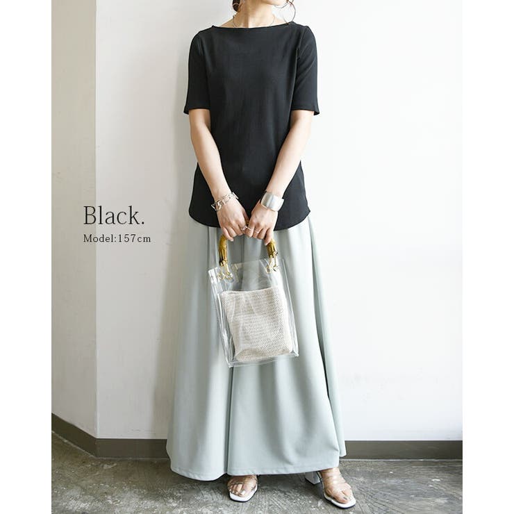 カットソー レディース コットンリブボートネック5分袖カットソー【受注発注】【M… | and it  | 詳細画像12 