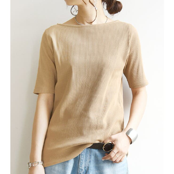 カットソー レディース コットンリブボートネック5分袖カットソー【受注発注】【M… | and it  | 詳細画像13 