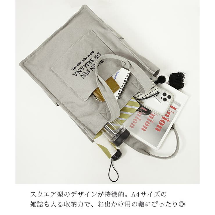 トートバッグ レディース スクエアロゴトートバッグレディース