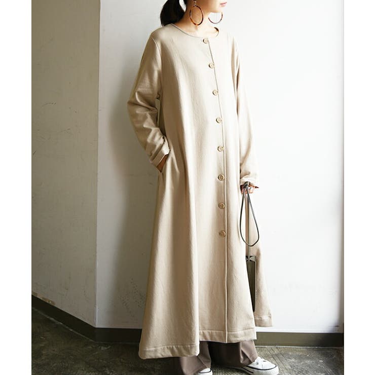 あささ⭐︎【新品、未使用】m.u japoness ガウン、コート ガウン ワンピース レディース[品番：ZX000006240]｜and it