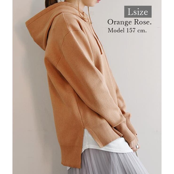 スウェットライクニットパーカー M L[品番：ZX000006333]｜and it