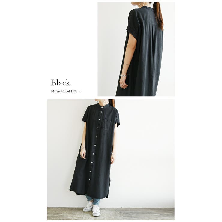 ナチュラルコットンボタンシャツワンピース レディース シャツワンピ | and it  | 詳細画像14 