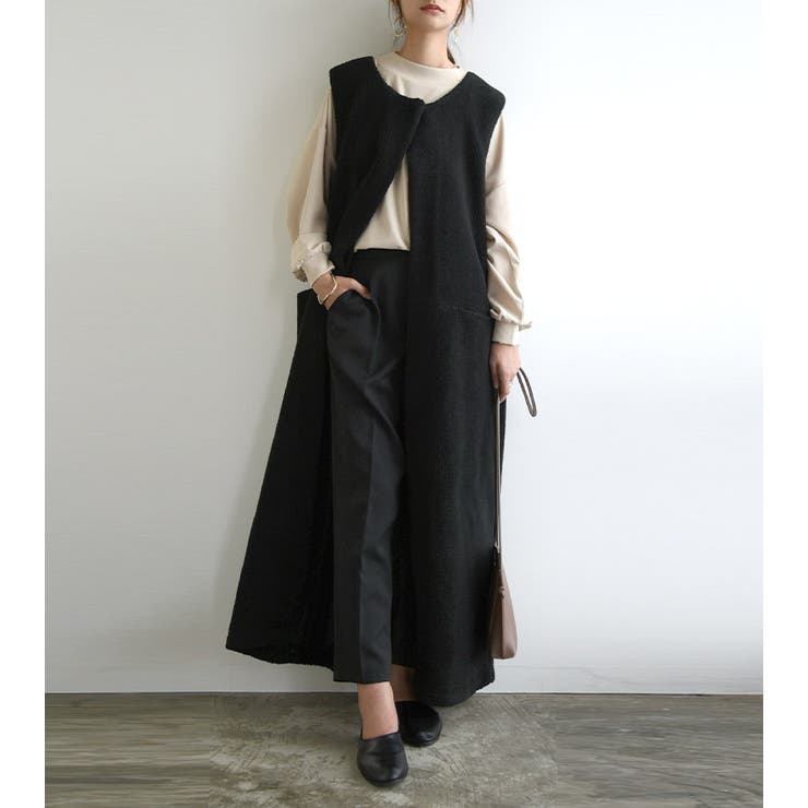 ボアロングベスト ボア ボアベスト[品番：ZX000006511]｜and it