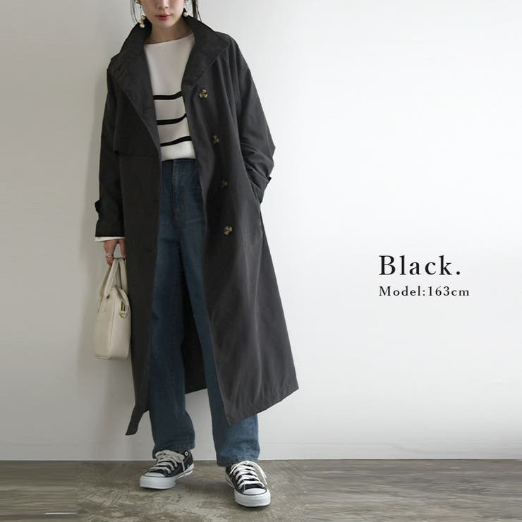 【ワイズ】スタンドカラー黒薄コート