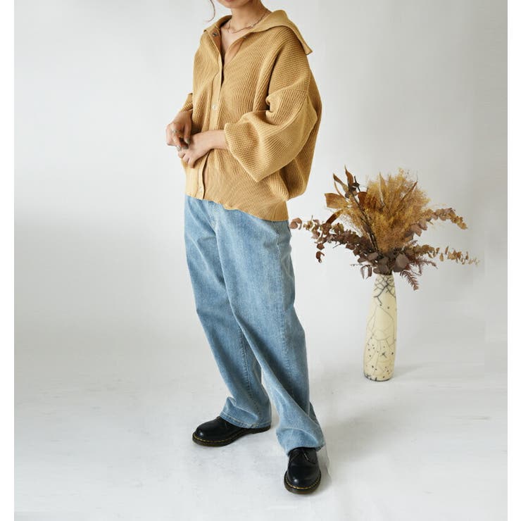 えり付きスポンジニットカーディガン ニット カーデ | and it  | 詳細画像12 