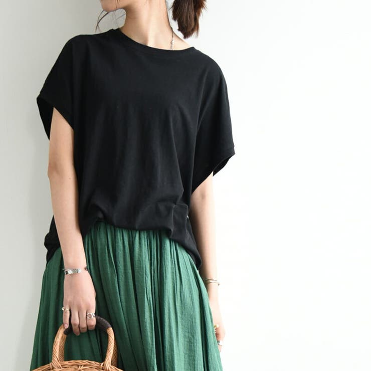 コットンスラブシンプルルーズTシャツ Tシャツ レディース[品番