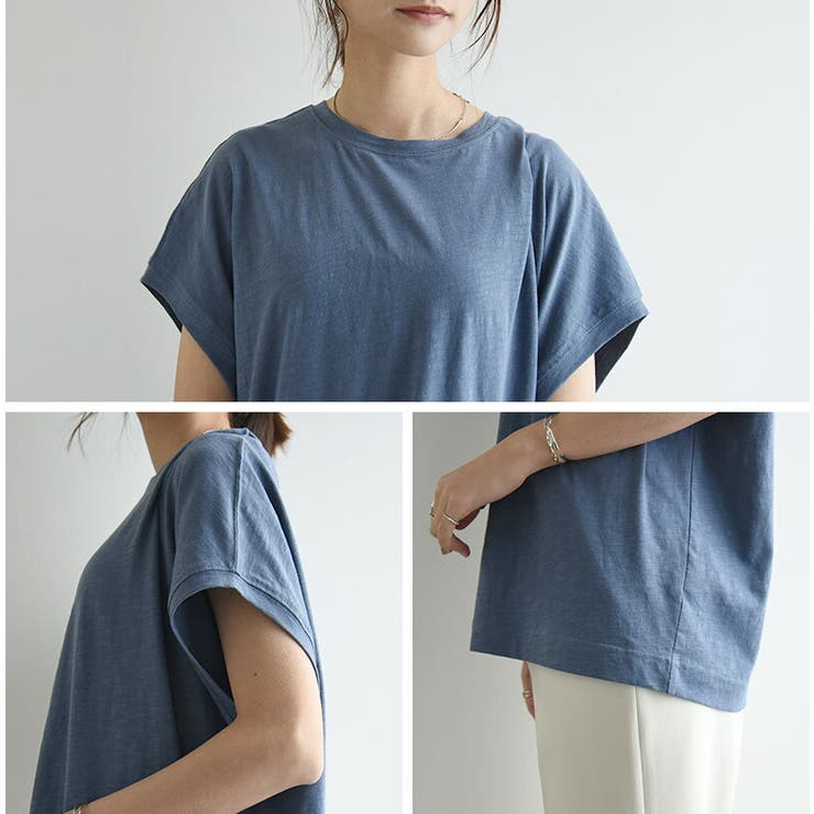 コットンスラブシンプルルーズTシャツ Tシャツ レディース[品番