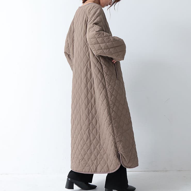 キルティングロングコート コート レディース[品番：ZX000006542]｜and