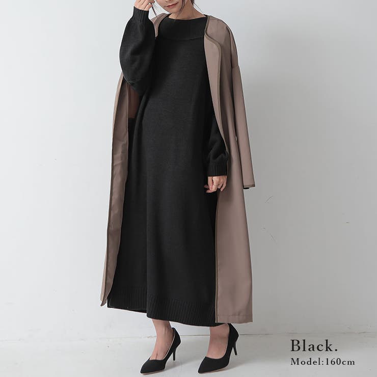 Aラインロングニットワンピース ワンピース ニット | and it  | 詳細画像6 