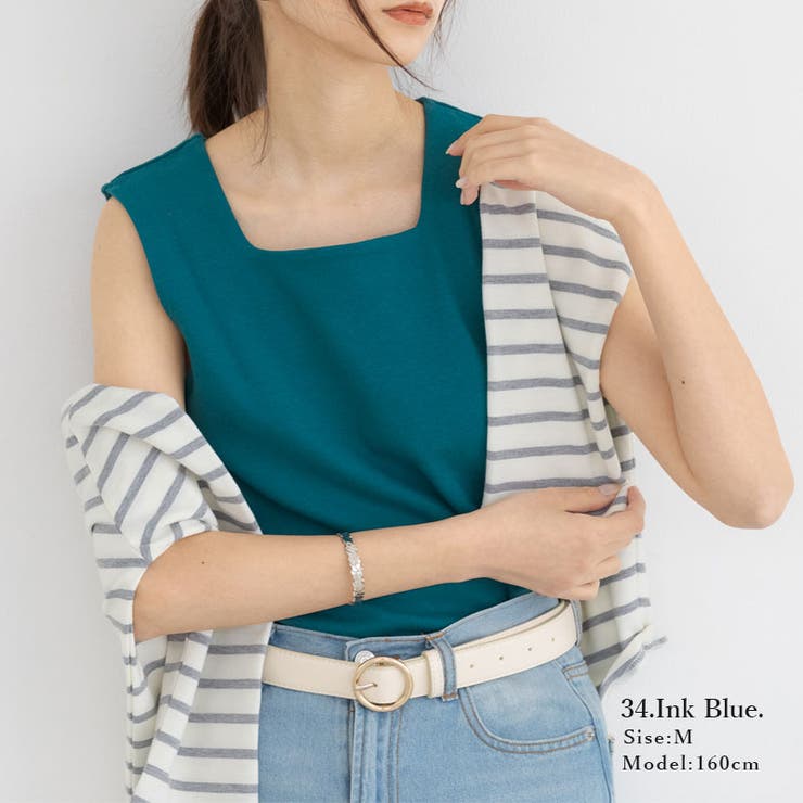 凄く透けない大人カワイイスクエアネックタンクトップ インナー タンク