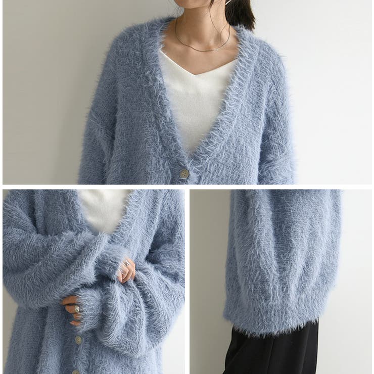 【未使用】アパルトモン　2024SS♡Vネックニットカーディガン　ネイビー 未使用】アパルトモン 2024SS♡Vネックニットカーディガン