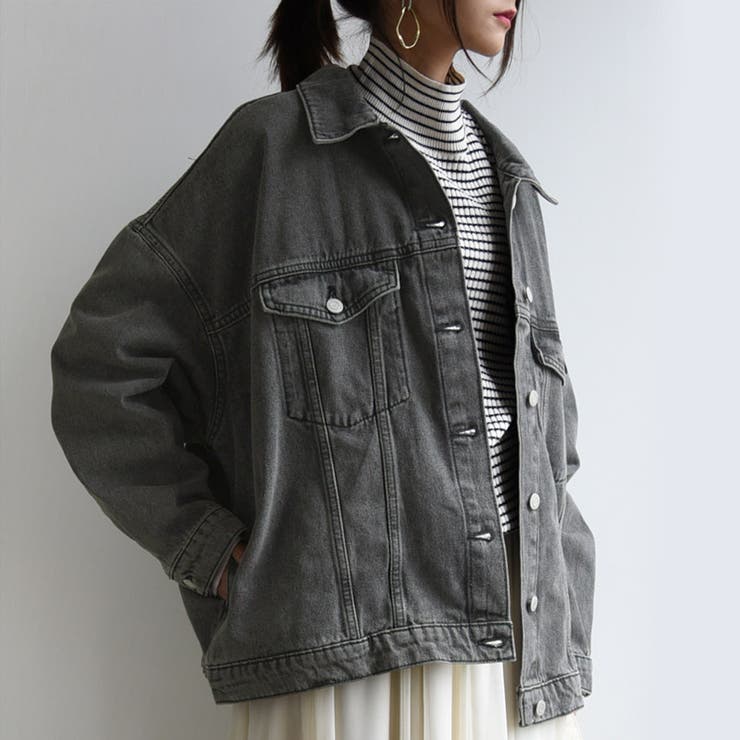 ビッグシルエットデニムジャケット ジャケット レディース[品番
