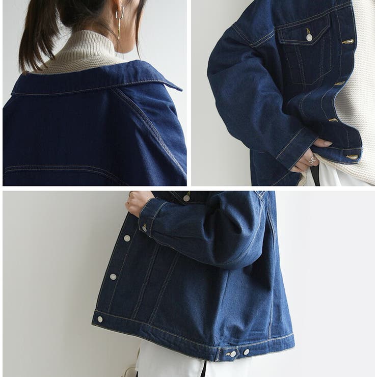 ビッグシルエットデニムジャケット ジャケット レディース[品番
