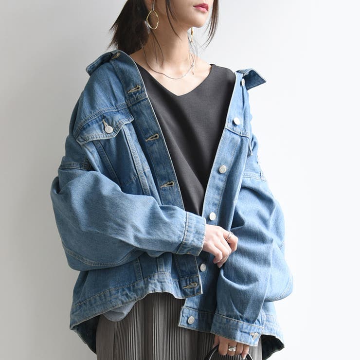 ビッグシルエットデニムジャケット ジャケット レディース[品番