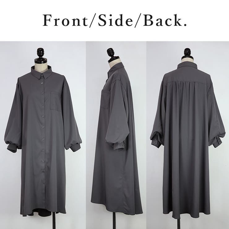 スパンブロードボリュームスリーブシャツワンピース シャツワンピ レディース | and it  | 詳細画像13 