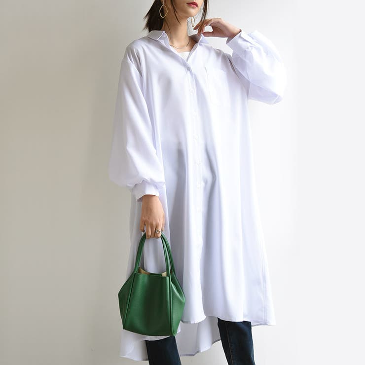 スパンブロードボリュームスリーブシャツワンピース シャツワンピ レディース | and it  | 詳細画像6 