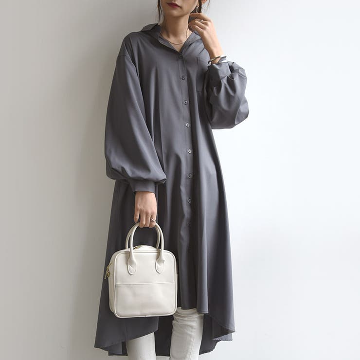 スパンブロードボリュームスリーブシャツワンピース シャツワンピ レディース | and it  | 詳細画像8 