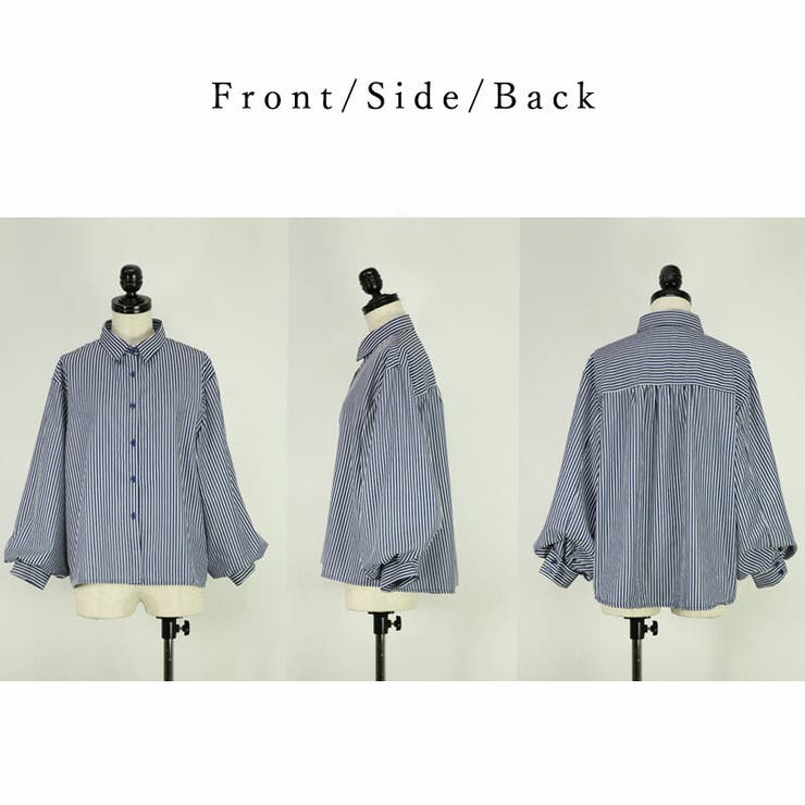 ストライプブロードボリュームスリーブシャツ シャツ レディース | and it  | 詳細画像16 