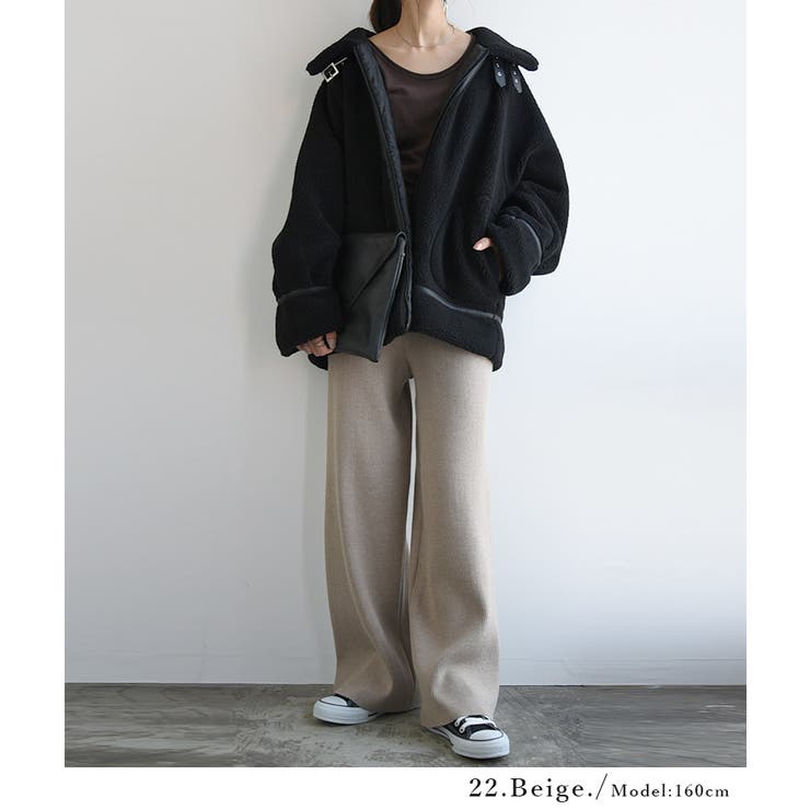 セミワイドリブニットパンツ パンツ レディース | and it  | 詳細画像12 