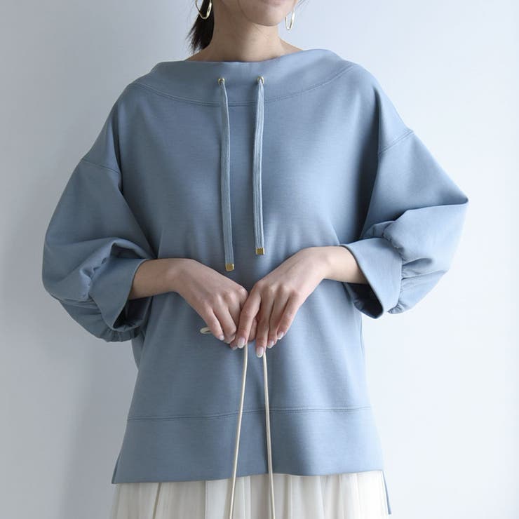 ダンボールルーズハイネック5分袖プルオーバー トップス レディース | and it  | 詳細画像9 