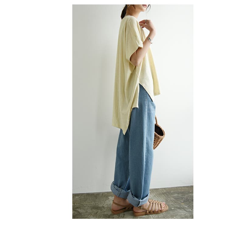 コットンスラブイレギュラーヘムカットソー カットソー レディース | and it  | 詳細画像9 