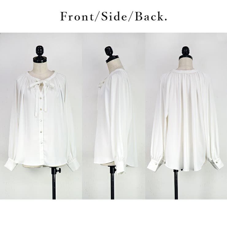 防汚加工リボンブラウス トップス ブラウス | and it  | 詳細画像17 