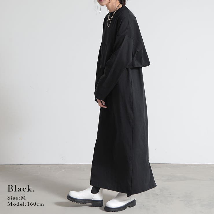 ノースリーブワンピース×ショート丈カットソーセット ワンピース ノースリーブワンピース×ショート丈カットソーセット ワンピース