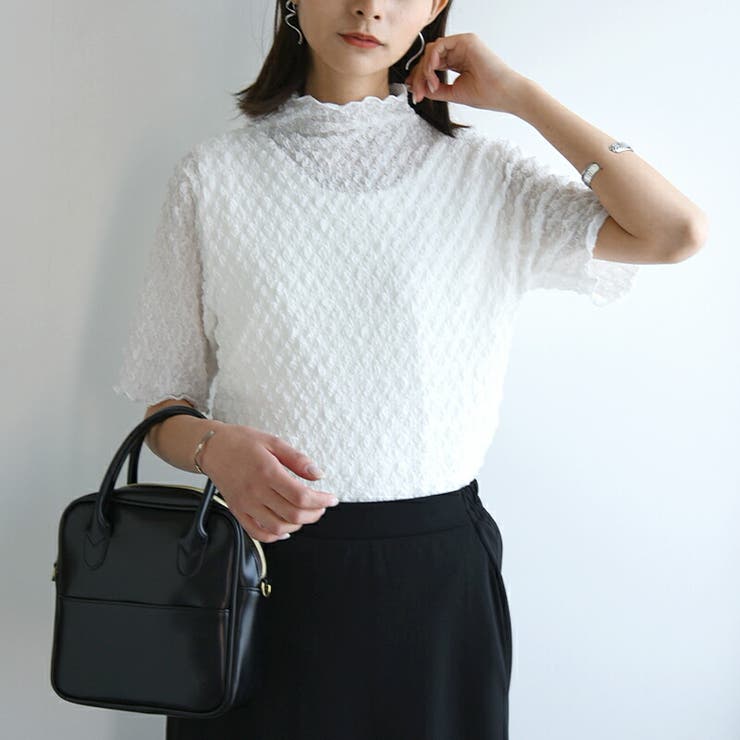 ボトルネック半袖プルオーバー トップス レディース | and it  | 詳細画像14 