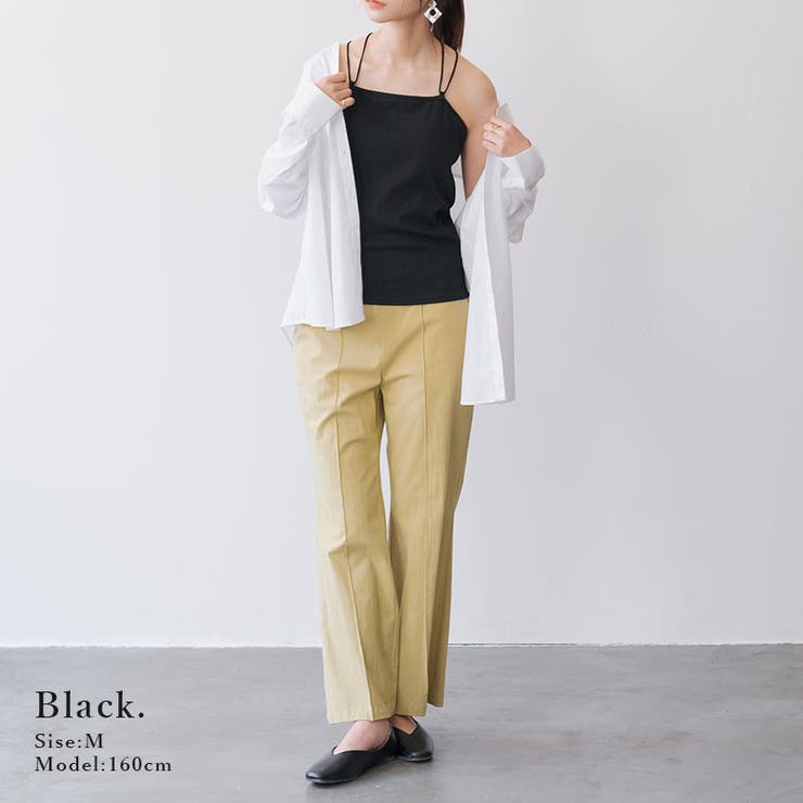 カップ付バッククロスストラップスクエアキャミソール