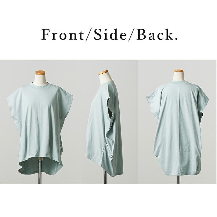 【WALDO】バックタック２ＷＡＹＴシャツ バックタック二の腕カバーコットンTシャツ カットソー