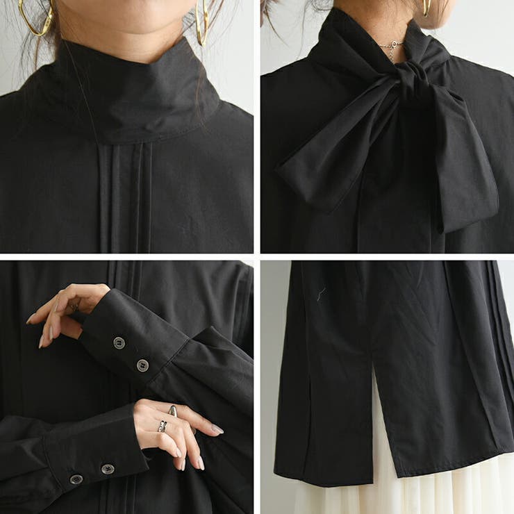 ブロードボウタイピンタックブラウス ブラウス レディース | and it  | 詳細画像15 