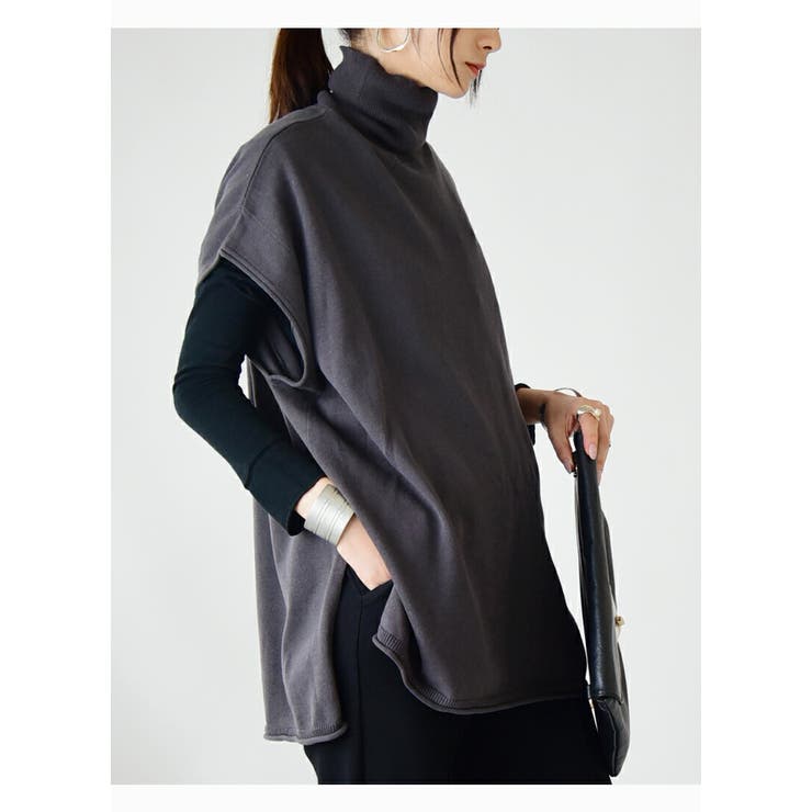 コットンニットタートルワイドベスト ベスト レディース | and it  | 詳細画像13 