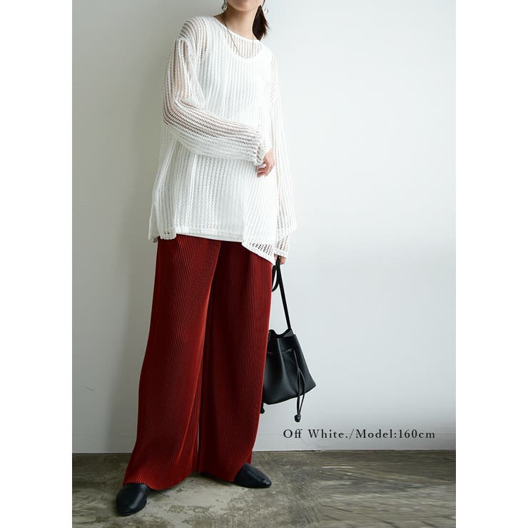 2wayストライプメッシュリボンカーディガン トップス レディース | and it  | 詳細画像9 