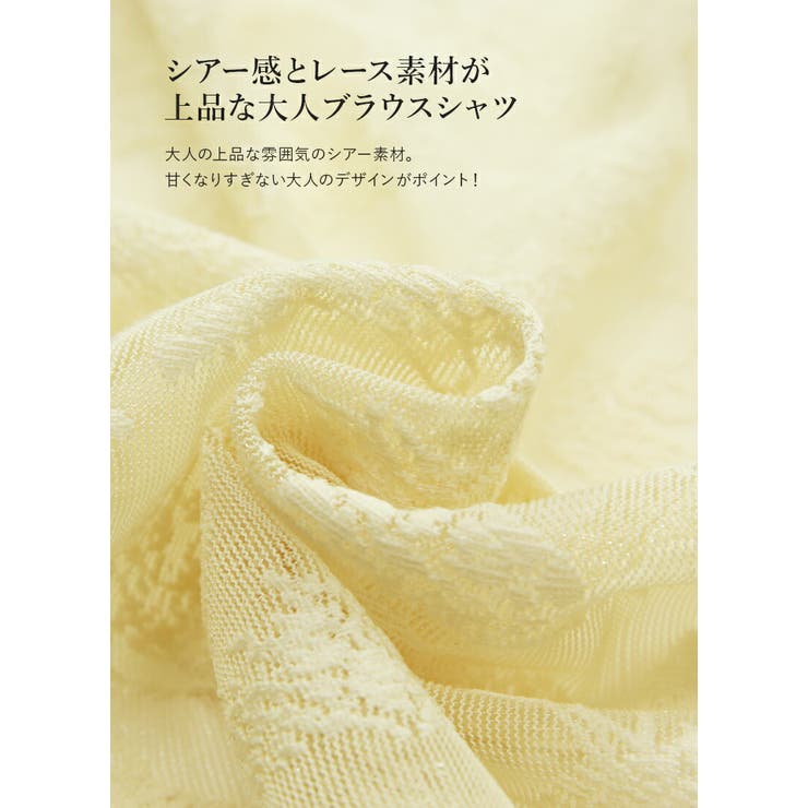 シアー素材バンドカラーブラウス ブラウス レディース | and it  | 詳細画像10 