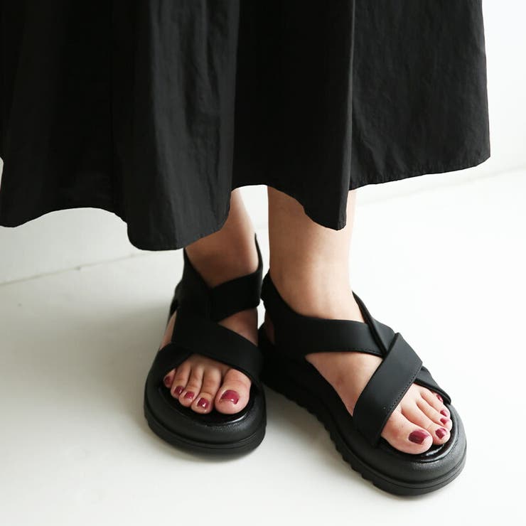MANA 2025春夏新入荷 マナ サンダル スポーツ 厚底 ベルクロ 靴