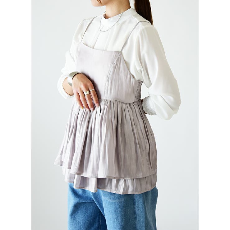 【タグ付き上衣のみ】chinatsu aoyama キャミソール　フリルビスチェ タグ付き上衣のみ】chinatsu aoyama キャミソール フリル