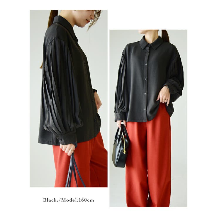 シワになりにくいプリーツスリーブシャツ シャツ レディース | and it  | 詳細画像11 