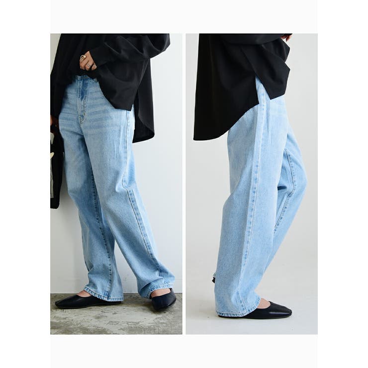 デニムストレートパンツ デニム レディース[品番：ZX000006742