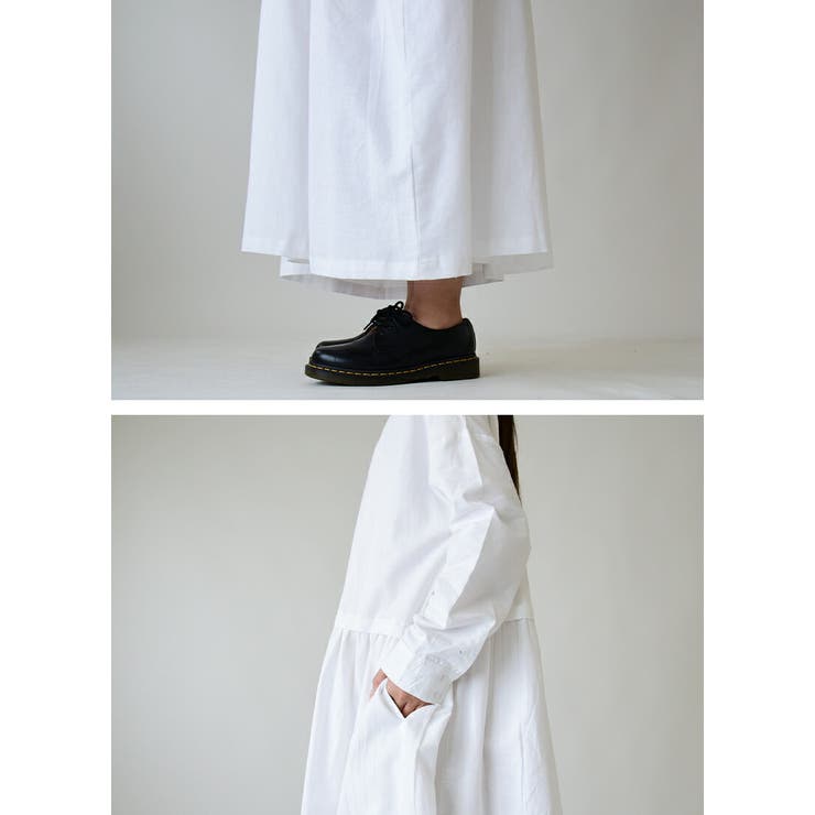 麻混フリルネックシャツワンピース ワンピース レディース長袖 | and it  | 詳細画像15 