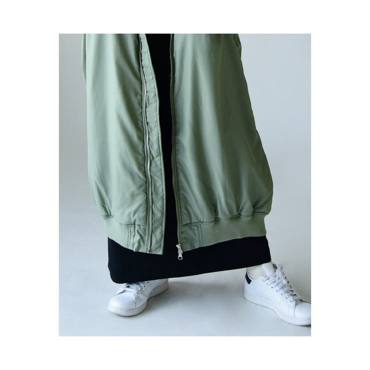 中綿裏ボアロング丈MA 1デザインコート アウター | and it  | 詳細画像12 