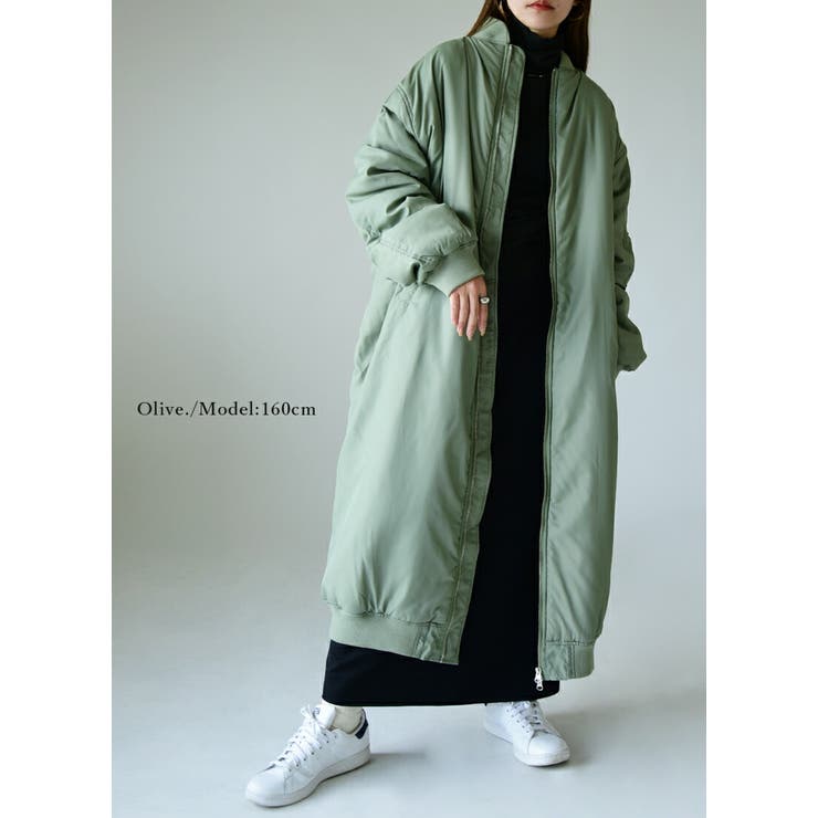 中綿裏ボアロング丈MA 1デザインコート アウター | and it  | 詳細画像13 