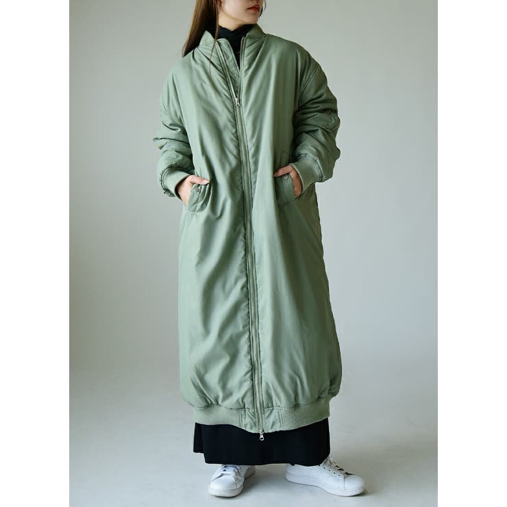 中綿裏ボアロング丈MA 1デザインコート アウター | and it  | 詳細画像15 