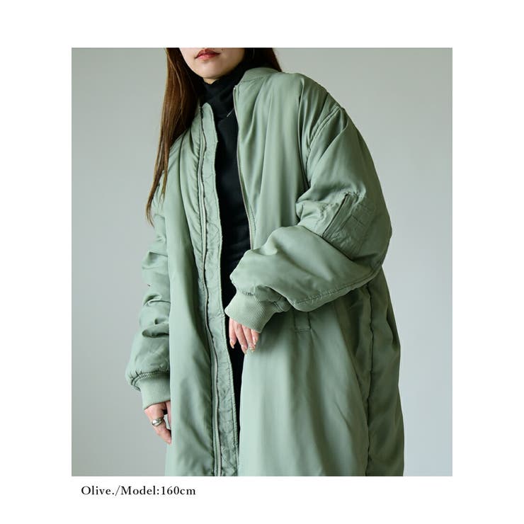 中綿裏ボアロング丈MA 1デザインコート アウター | and it  | 詳細画像16 