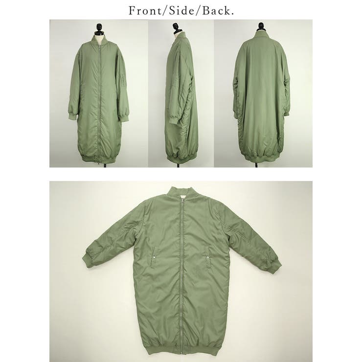 中綿裏ボアロング丈MA 1デザインコート アウター | and it  | 詳細画像18 