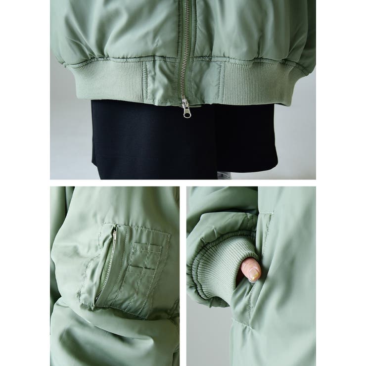 中綿裏ボアロング丈MA 1デザインコート アウター | and it  | 詳細画像20 